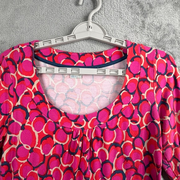 Boden US 6 Pink Retro Mod Circle Print Dress Three Quarter Sleeve Fun Bold - Picture 4 of 11